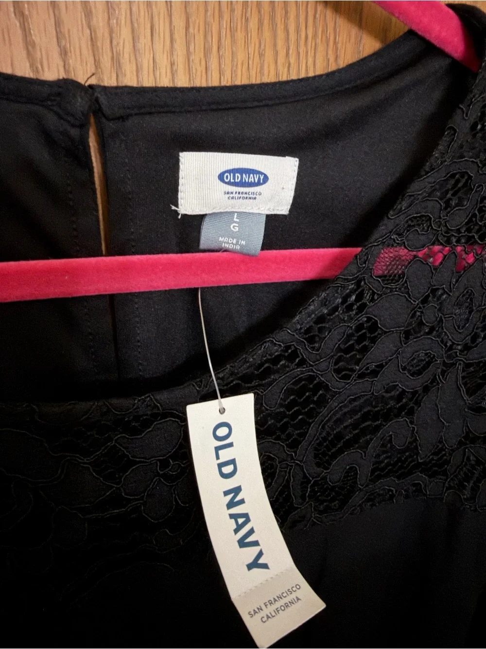 NWT Old Navy Black Lace Detail Dress Size L